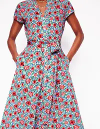 Sara Jersey Shirt Dress-Multi. Foliage Scatter(Petite,2)