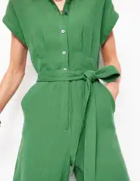 Colette Double Cloth Jumpsuit-Paradise Green(Petite,2)