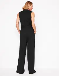 Naomi Notch Jersey Jumpsuit-Black(Petite,2)