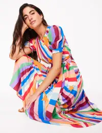 Blouson Crew Neck Dress-Multi. Supernova(Petite,2)