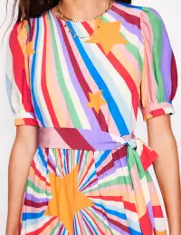 Blouson Crew Neck Dress-Multi. Supernova(Petite,2)