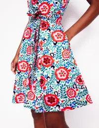 Anya Sleeveless Linen Dress-Multi. Foliage Scatter(Petite,2)