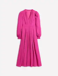 Pleat Detail Blouson Dress-Cosmos Pink(2)