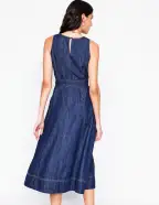 Sleeveless Denim Dress-Dark Vintage Denim(Petite,2)