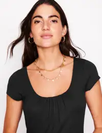 Samantha Scoop Jersey Dress-Black(Petite,2)