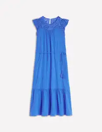 Juliet Broderie Midi Dress-Gallery Blue(Petite,2)