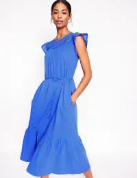 Juliet Broderie Midi Dress-Gallery Blue
