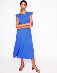 Juliet Broderie Midi Dress-Gallery Blue(Petite,2)
