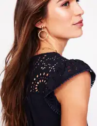 Juliet Broderie Midi Dress-Navy(Petite,2)
