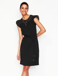 Juliet Broderie Short Dress-Black(Regular,2)