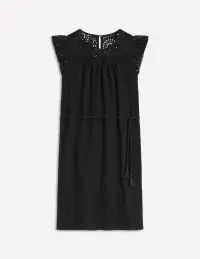 Juliet Broderie Short Dress-Black(Regular,2)