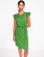 Juliet Broderie Short Dress-Paradise Green(Regular,2)