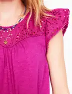 Juliet Broderie Short Dress-Fuchsia(Regular,2)