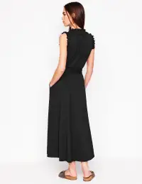 Aria Broderie Trim Midi Dress-Black(Petite,2)