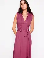Aria Broderie Trim Midi Dress-Plum Purple(Petite,2)