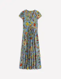 Bias Cut Jersey Midi Dress-Multi. Citrus Vine(Petite,2)