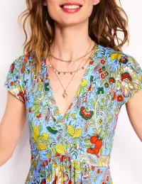 Bias Cut Jersey Midi Dress-Multi. Citrus Vine(Petite,2)