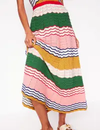V-Neck Maxi Knitted Dress-Multi Stripe(Regular,2)