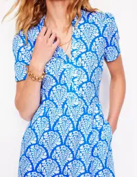 Naomi Short Sleeve Dress-Cerulean Blue. Blossomy(Petite,2)