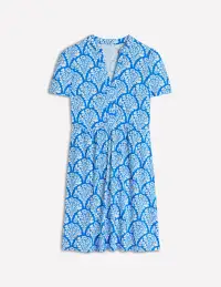 Naomi Short Sleeve Dress-Cerulean Blue. Blossomy(Petite,2)