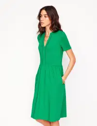 Naomi Short Sleeve Dress-Rich Emerald(Petite,2)