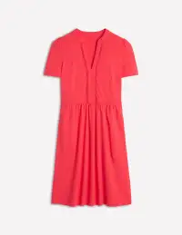 Naomi Short Sleeve Dress-Strawberry Tart Red(Petite,2)