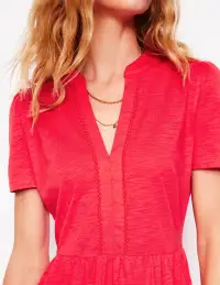 Naomi Short Sleeve Dress-Strawberry Tart Red(Petite,2)