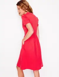 Naomi Short Sleeve Dress-Strawberry Tart Red(Petite,2)
