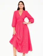 Lola Broderie Maxi Dress-Camelia Pink(Petite,2)