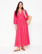 Lola Broderie Maxi Dress-Camelia Pink(Petite,2)