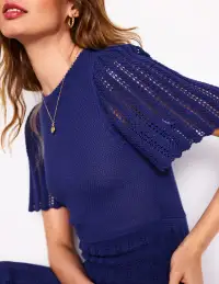 Cotton Stitch Crew Dress-Twilight Blue(Regular,2)