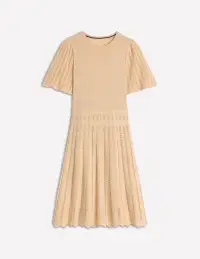 Cotton Stitch Crew Dress-Ivory(Regular,2)