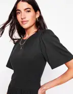 Louisa Short Jersey Dress-Black(Petite,2)