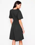 Louisa Short Jersey Dress-Black(Petite,2)