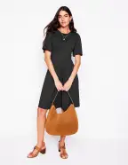 Louisa Short Jersey Dress-Black(Petite,2)