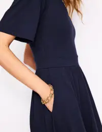 Louisa Short Jersey Dress-Navy(Petite,2)