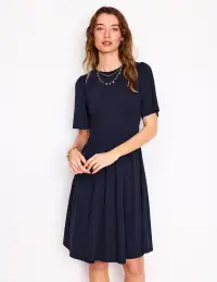 Louisa Short Jersey Dress-Navy(Petite,2)