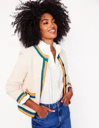 Libby Knitted Jacket-Warm Ivory. Rainbow