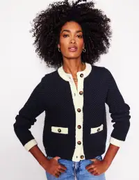 Libby Knitted Jacket-Navy