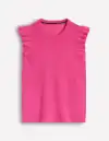 Josie Frilled Linen Vest-Sorbet Pink(XS)
