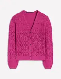 Elodie Stitch V-Neck Cardigan-Purple Damson(XS)