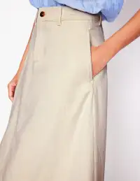 Panelled Full Denim Skirt-Ecru(2)