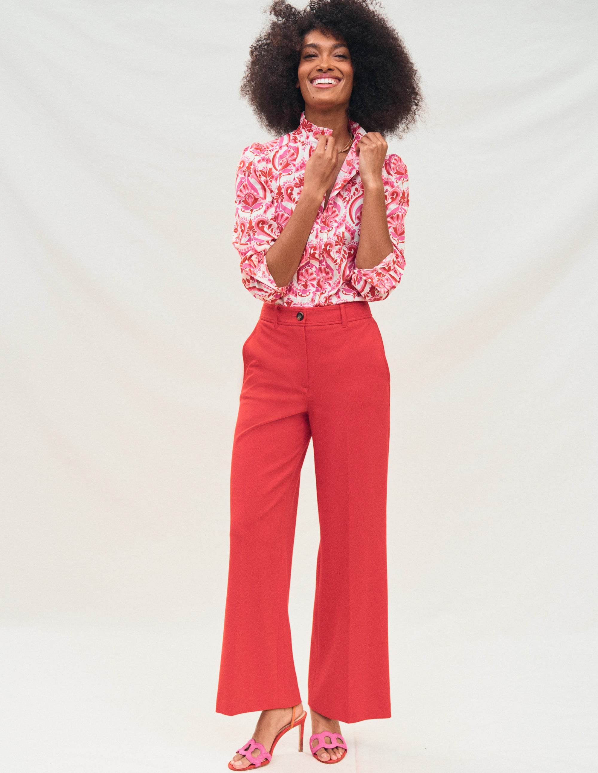 Cropped Ponte Pants-Hot Pepper