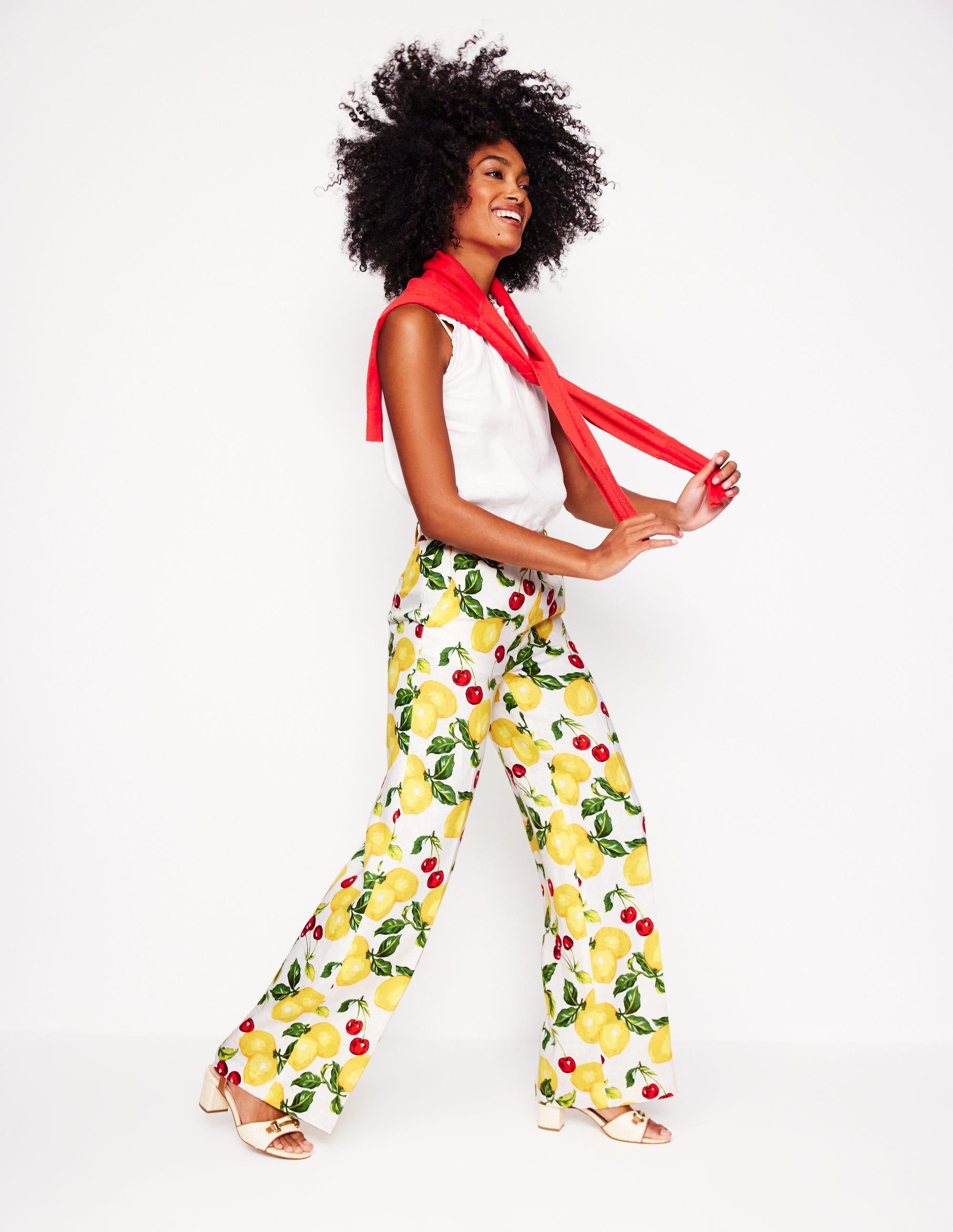 Westbourne Linen Pants-Ivory. Cherries and Lemons