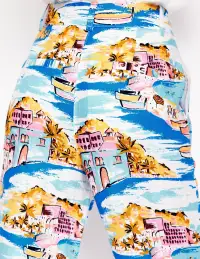 Westbourne Crop Linen Pants-Multi. Paradise Bay(Petite,2)
