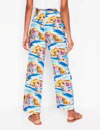 Westbourne Crop Linen Pants-Multi. Paradise Bay(Petite,2)