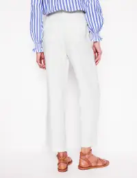 Westbourne Crop Linen Pants-White(Petite,2)