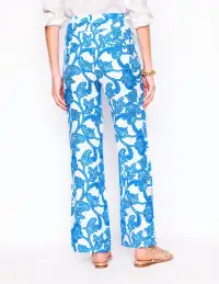 Belted Linen Pants-Cerulean Blue. Paisley Whirl(2)