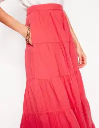 Nadia Double Cloth Maxi Skirt-Jam Red(Petite,2)