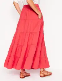 Nadia Double Cloth Maxi Skirt-Jam Red(Petite,2)